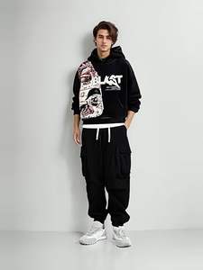 เสื้อฮู้ด Y2K สไตล์โกธิคสำหรับผู้ชายพิมพ์ลายตัวอักษรกะโหลกตามสั่งเสื้อมีฮู้ดแฟชั่นสไตล์สตรีทฮาราจูกุ - Product Image 4