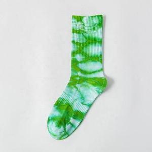 Tie Dye Crew <b>Socks</b> Men Breathable Knitted Summer Daily Wear Regular Style Multi Color Pattern - Product Image 3