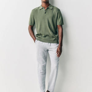 Polo en maille texturée polyvalent pour un style décontracté et semi-formel – Polo en maille texturée de qualité supérieure - Product Image 6