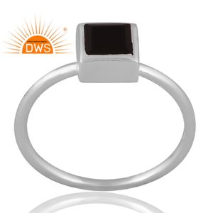 แหวนพลอยโอนิกซ์สีดำธรรมชาติเงินสเตอร์ลิงเครื่องประดับออกแบบได้ตามต้องการของขวัญสำหรับผู้หญิงสำหรับผู้หญิง - Product Image 1