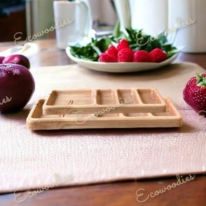 ถาดเสิร์ฟไม้ไผ่ทึบมีสไตล์ช่องใส่ของทำด้วยมือสำหรับห้องน้ำตกแต่งบ้านธุรกิจ - Product Image 2