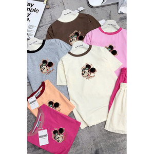 Ensemble de shorts 2 pièces en coton mignon pour femmes au-dessus du genou en tailles XXS et XS quantité minimale de commande 2 pièces - Product Image 5