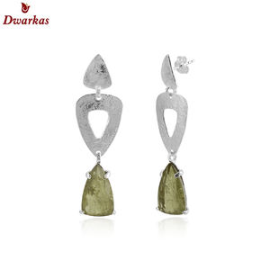 Pendiente de textura de piedra de cuarzo caramelo Doublet de Plata de Ley 925 de diseño clásico más vendido para damas y niñas - Product Image 6