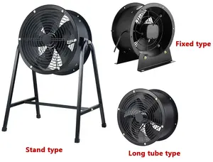 Rotor externo Ventilador de duto de metal tubo longo 300mm exaustor axial para ventilação ambiente