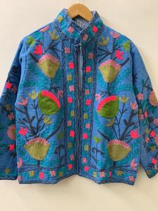 Veste en broderie Suzani faite à la main, vêtement d'hiver TNT, veste florale brodée Suzani, veste TNT, veste Suzani, vêtements d'extérieur - Product Image 5