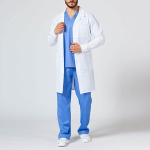 Tissu tissé de blouse de laboratoire de gommage médical professionnel durable sur mesure, adapté et design fonctionnel pour le personnel de santé - Product Image 3