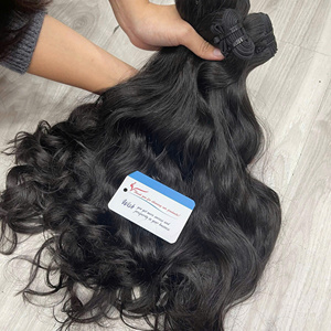 Extensions de cheveux humains vietnamiens bruts de qualité supérieure, naturellement ondulés, double trame, non traités, en mèches - Product Image 4