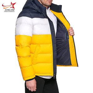 Chaqueta acolchada de invierno para hombre de alta calidad con cuello levantado y colocación de logotipo frontal resistente al agua personalizada de alta calidad - Product Image 4