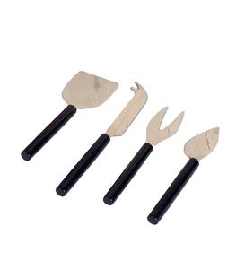 Juego de queso con mango de Metal negro Chapado en plata, acabado antiguo, real, hecho a mano, uso de cocina para el hogar, juego de queso - Product Image 1