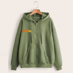 เสื้อฮู้ดผู้ชายแบบซิป ผ้าฟลีซคอตตอน 100% ให้ความอบอุ่น นุ่ม สวมใส่สบาย ทรงหลวม สไตล์สตรีทแวร์ ไซส์ใหญ่ ซิปเต็มตัว รับสกรีนโลโก้ตามแบบ OEM - Product Image 1