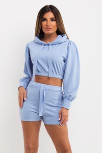 Custom Oversized Women <b>Crop</b> <b>Top</b> Hoodie Long Sleeve Drop Shoulder Casual Streetwear Sweatshirt Ladies Apparel Wear <b>Top</b> - Product Image 5