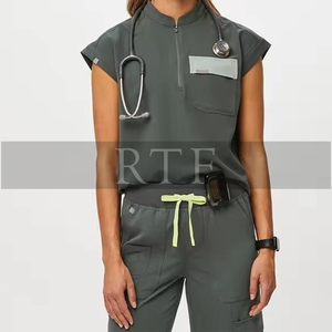 Phong Cách Mới Thời Trang Dây Kéo Áo Thun Rts Chà 2023 Salon OT Chăm Sóc Sức Khỏe Đồng Phục Nam Ceil Màu Xanh Bởi Nguyên Để Tốt - Product Image 2