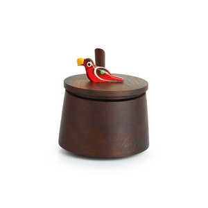 Ensemble de bocaux «La famille perchée» écologique Plateau Cuillères Couvercles Bois de Sesham Bouteilles de stockage de luxe en acier et porcelaine pour le garde-manger - Product Image 2