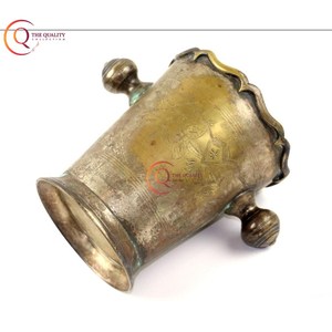 Cubo de hielo de latón Vintage de Metal moderno elegante con pinzas de hielo y barra de cubierta Cubo de hielo de cerveza de champán con mango Diseño único - Product Image 3