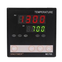 Contrôleur de température PID série MC100 0-1300 ° C, 4 tailles de 48x48 à 96x96 mm, entrée K/E/J/Pt100/Cu50, 100-240 VAC, sortie relais/SSR