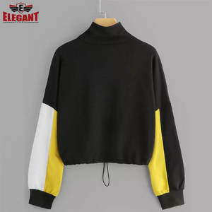 Sweat-shirt ras du cou à fermeture éclair crop sweats à col rond meilleur style vêtements d'extérieur colorés femmes sweats par sport élégant - Product Image 4