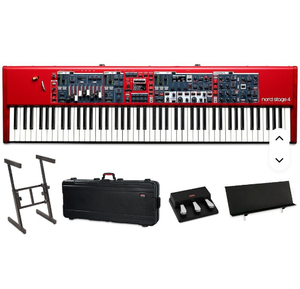 STAGE 4 88 88-KEY FULLY-WEIGHTED <b>KEYBOARD</b> + CASE + REDBLACK <b>STAND</b> - Product Image 2