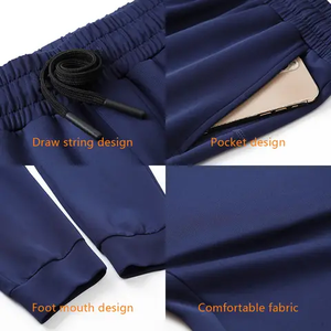 กางเกงวิ่งของผู้ชายแบบลำลองผ้าลูกฟูกแห้งเร็วพิมพ์ลายเองได้เป็นมิตรต่อสิ่งแวดล้อม - Product Image 4