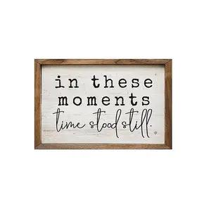 In These Moments Time Stood Still Wall Art Decoration Framed Wood Sign and Back Wall Hanging Wood Plaque Sign