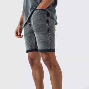 Shorts en jean pour homme de haute qualité, vintage, délavés, respirants, coupe ample, longueur genou, service OEM - Product Image 2