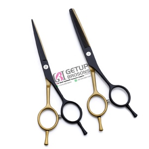 Tijeras Profesionales de Acero Inoxidable con Recubrimiento en Polvo de Dos Colores, Logotipo Personalizado, Herramienta de Corte para Peluquería y Salón de Belleza - Product Image 1