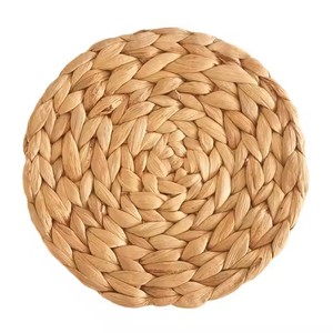 Ensemble de jacinthes d'eau en jonc de mer tissé à la main rustique moderne et durable napperons en cuir sous-verres Combo chambre à coucher maison Table à manger - Product Image 6