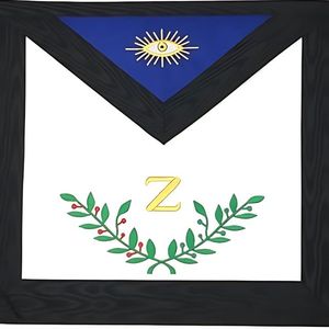 Handcrafted Masonic <b>Apron</b> in PU Leather with Blue Border and Hook-and-Loop Fastening - Product Image 1