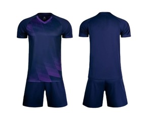 Maillot de football unisexe sublimé à manches courtes, col rond, anti-humidité, 100 % polyester, dégradé bleu marine, adulte, toutes saisons - Product Image 1