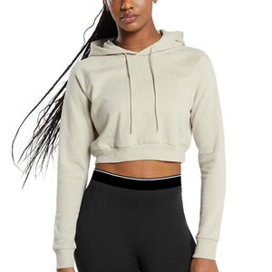 เสื้อฮู้ดผู้หญิงแขนยาวแบบสั้นพร้อมโลโก้ตามสั่งปัก OEM ODM เสื้อผ้าลำลองส่วนบุคคลจากโรงงานโดยตรง - Product Image 1