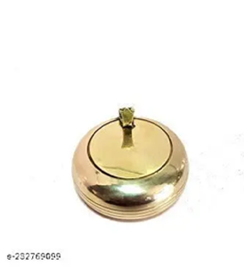 Un Cenicero circular de latón pulido con una incrustación segmentada de nácar alrededor del borde - Product Image 5