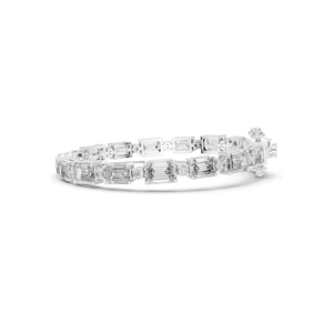 11.34 CT Lab Diamond Tennis Bracelet <b>Emerald</b> & Brilliant Cut 18KT 14KT 10KT Gold Rose Yellow White Women's Classic Wedding - Product Image 3