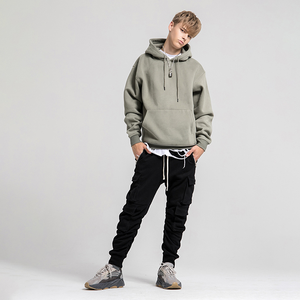 Streetwear d'hiver brodé personnalisé mode pour hommes tricoté grande taille lavé poids lourd sweat à capuche surdimensionné - Product Image 3