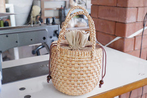 Fermeture à glissière seau fourre-tout sac de paille sac à main jonc de mer avec conception de cylindre de jacinthe d'eau sac à main de paille élégant - Product Image 4