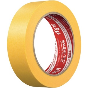 Cinta de Enmascarar WASHI-TEC Premium Plus Goldkrepp Lisa Amarilla 3308, 50m de Largo, 48mm de Ancho, 5 Rollos, Embalaje KIP para Adhesivos de Coche - Product Image 1