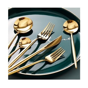 Ensemble de couverts en laiton doré fait à la main avec des poignées en forme de feuille, taille personnalisée, vaisselle, ensemble de couverts en Inde - Product Image 3