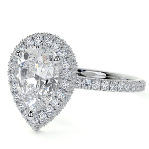 Elegant Pear Cut Diamond Ring With Round Cut Moissanite Engagement Unique Artistic Diamond Ring <b>Bridal</b> <b>Set</b> Promise Ring <b>Jewelry</b> - Product Image 3