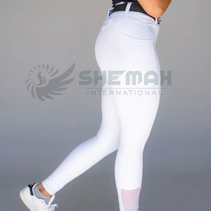 Durable full <b>seat</b> breeches with heavy duty stitching supportive waistband reinforced grip panels and flexible fabric for comfort - Product Image 4
