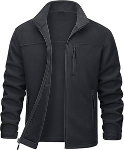 Veste polaire d'hiver à fermeture éclair pour hommes, vestes de randonnée tactiques athlétiques avec 3 poches - Product Image 1