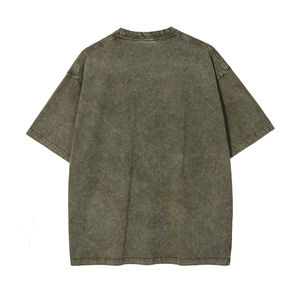 เสื้อยืดผู้ชายสไตล์วินเทจทรงโอเวอร์ไซส์ ลวดลายย้อมสีแบบแอซิด  สตรีทแวร์ ฮิปฮอป ผ้าฝ้าย 100% พร้อมโลโก้สั่งทำพิเศษ - Product Image 5