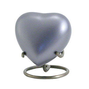 Blue Heart Top-Trending Cremation Urn Recuerdo de cenizas conmemorativas para adultos con caja de terciopelo hecha de metal - Product Image 5