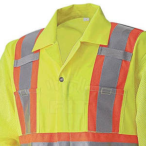 Meilleur matériau haute visibilité vêtements de sécurité réfléchissants salopette en polyester imperméable pour les travaux d'hiver vente de construction quantité en vrac - Product Image 2