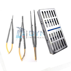 Dynaintl Juego de Micro Suturas de Alta Calidad, Portaagujas TC de 7 pulgadas, Tijeras TC, Pinzas TC, Casete de Esterilización para Instrumentos Dentales - Product Image 1
