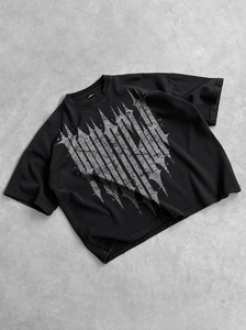 Oversized Retro 100% Cotton Men's <b>T</b>-<b>Shirts</b> High Quality Printed Custom Logo Loose Fit Street Style Custom Designs High GSM <b>Shirt</b> - Product Image 5