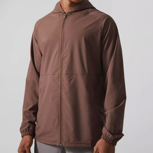 Chaqueta Softshell Impermeable de Lona para Hombre, Personalizada por el Fabricante, Ligera, con Capucha, Cortavientos, para Entrenamiento al Aire Libre, Gimnasio, Frente Recto - Product Image 1