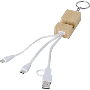 Portachiavi in Bambù Sutton, Cavi di Ricarica Ecologici per Gadget - Product Image 1