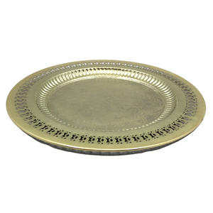 Assiette ronde en métal faite à la main personnalisée en patine grise pour servir de la nourriture à la maison et au restaurant - Product Image 2