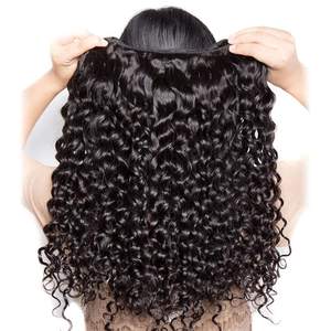 Vente en gros de paquets de cheveux brésiliens alignés avec cuticules vierges, tissage à double tirage, ondulation naturelle, extensions de cheveux humains Afro Curl bon marché - Product Image 1