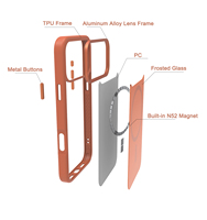 Coques de téléphone en verre magnétique personnalisées pour iphone 15 Pro Max Fro iphone 16 17 coque de téléphone panneau en verre trempé