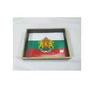 Pegatina decorativa colorida de nuevo diseño con bandeja de servicio rectangular de madera esmaltada, bandejas decorativas clásicas Vintage para servir - Product Image 6