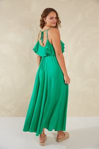 ชุดแม็กซี่เดรสยาวถึงข้อเท้าชุดเดรสยาวของผู้หญิงชุดเดรสยาวคอตตอนมิ้นท์100% เอวสูงทรงหลวมเข้ารูปสำหรับวันหยุดฤดูร้อน - Product Image 5